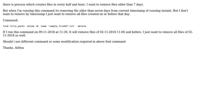 Linux find command- display files older than 7 days - without using timestamp смотреть онлайн
