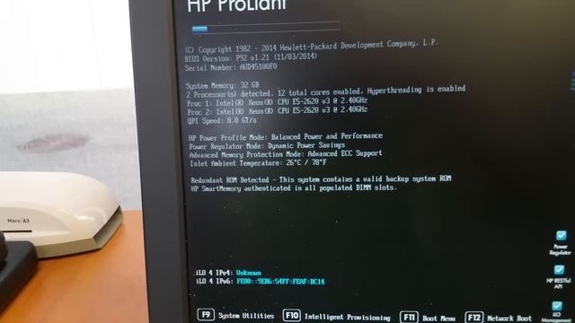 HP ML350 G9 Server First Boot смотреть онлайн