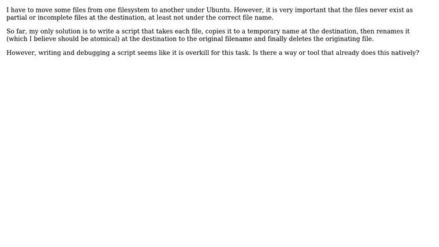 Unix & Linux: Approximating atomic move across file systems? смотреть онлайн