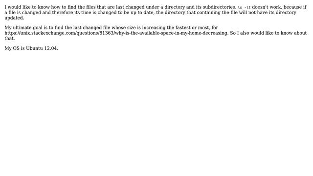 Unix & Linux: How to find the files that are last changed under a directory and its subdirectories? смотреть онлайн