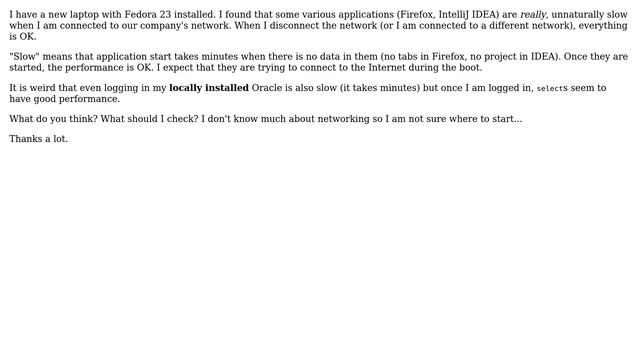 Unix & Linux: Applications on Fedora are slow when connected to some networks смотреть онлайн