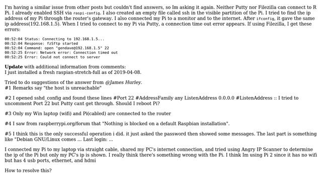 Raspberry Pi: Unable to connect R Pi to PC via Filezilla or Putty смотреть онлайн