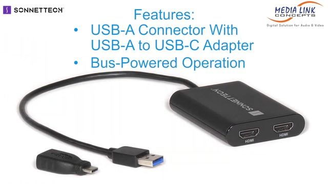 Sonnet DisplayLink Dual HDMI Adapter for M1 Macs and PCs Overview смотреть онлайн