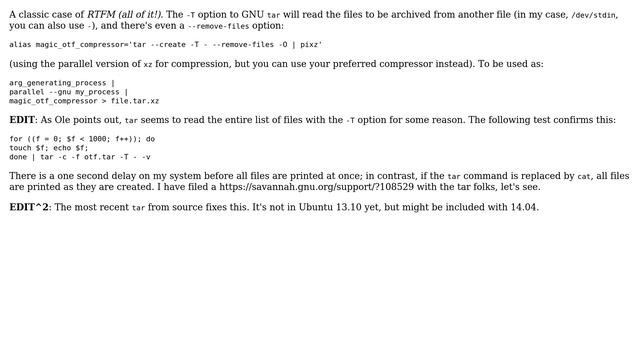 Unix & Linux: Virtual write-only file system for storing files in archive (4 Solutions!!) смотреть онлайн