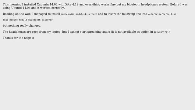 Ubuntu: Xubuntu 14.04 bluetooth headphones problem смотреть онлайн