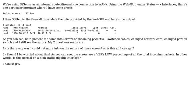 Ierrs on Network Interface - Pfsense/Freebsd смотреть онлайн