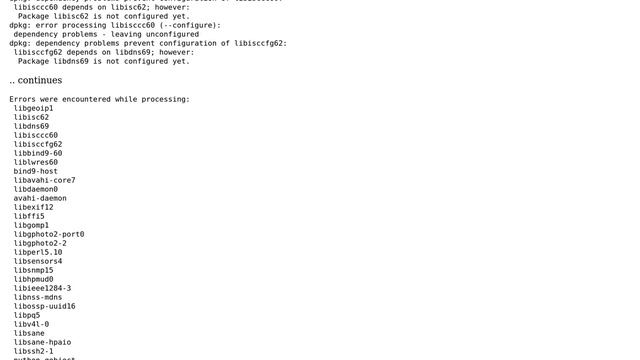 Debian package installation problems - Bus errors, dpkg post-installation exit status 135 смотреть онлайн