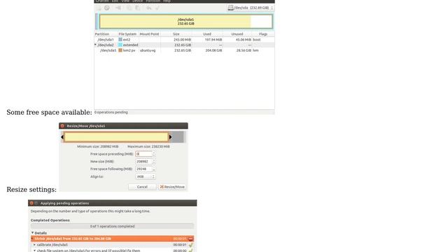 Ubuntu: Can't change partition sizes using GParted смотреть онлайн