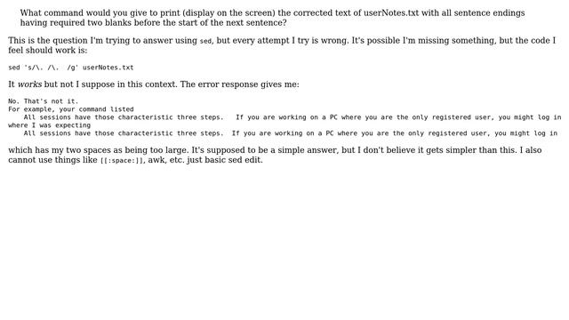 Unix & Linux: Using sed to replace periods with single spaces to periods with double spaces смотреть онлайн