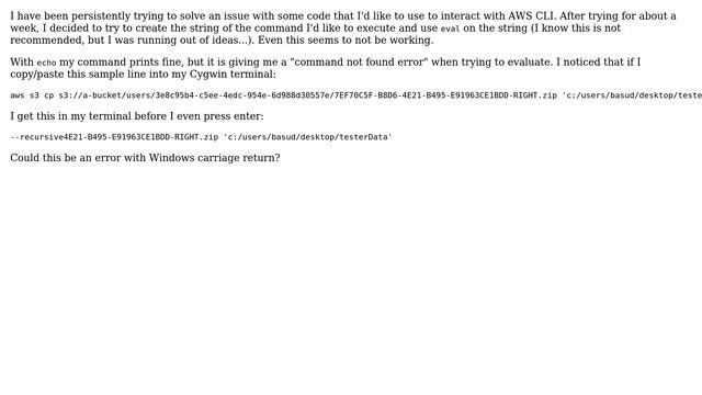 Unix & Linux: (BASH) String to execute is formed correctly, but evaluated with errors смотреть онлайн