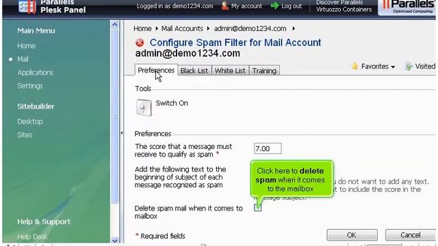 How to use the Spam Filter and anti-virus protection in Plesk 9 Control Panel смотреть онлайн