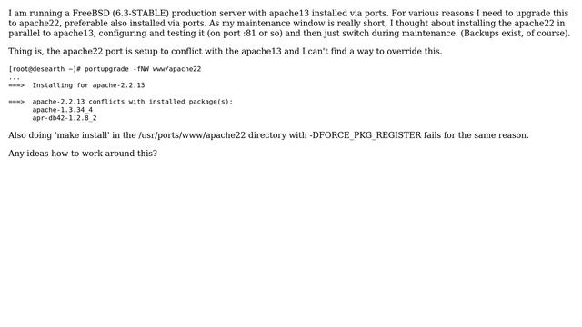 DevOps & SysAdmins: Install Apache22 in parallel to existing Apache13 installation on FreeBSD смотреть онлайн
