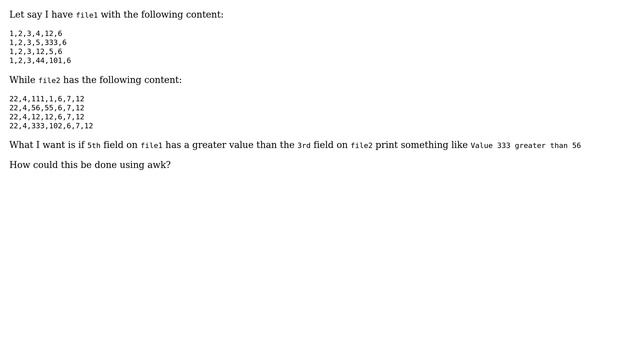 Unix & Linux: Using awk how to compare 2 fields and print something out (2 Solutions!!) смотреть онлайн