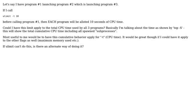Linux: Make "ulimit" limits be cumulative across spawned "subprocesses" (2 Solutions!!) смотреть онлайн