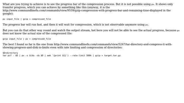 Unix & Linux: pv (progress bar) and gzip (3 Solutions!!) смотреть онлайн