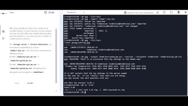 Linux GPG Encryption || KodeKloud engineer Task Success | English Explained смотреть онлайн