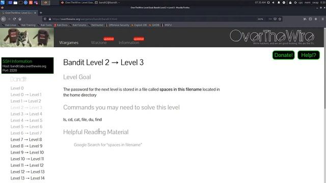 OverTheWire | BANDIT | LEVEL 0 - LEVEL 5 смотреть онлайн