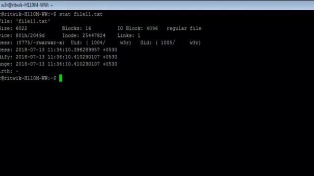 Linux - stat Command - w3resource смотреть онлайн