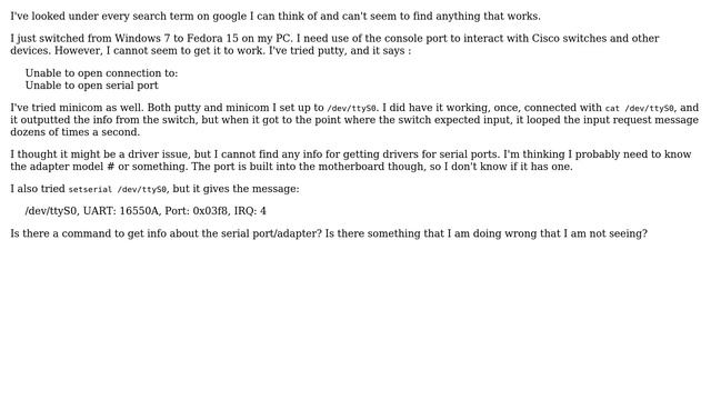 Unix & Linux: Console port problems on Fedora 15 (2 Solutions!!) смотреть онлайн