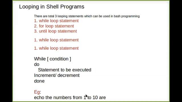 JNTU IIICSE UNIX LOOPING IN SHELL PROGRAMS PART1 смотреть онлайн