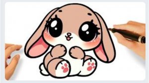 КАК ЛЕГКО НАРИСОВАТЬ МИЛОГО ЗАЙЧИКА🐇❤️
