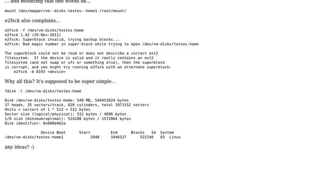 DevOps & SysAdmins: Xen lvm resize2fs: Bad magic number in super-block смотреть онлайн