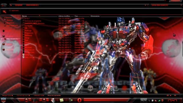 Tema Optimus Prime Red and my customized desktop смотреть онлайн