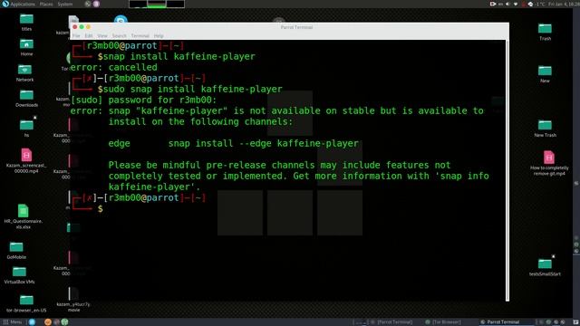 How to install Kaffeine Player with Snapd on Parrot Security Linux смотреть онлайн