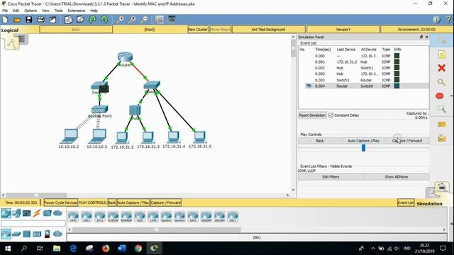 5.3.1.3 Packet Tracer - Identify MAC and IP Addresses смотреть онлайн