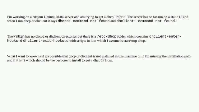 Unix: dhcpd or dhclient not found смотреть онлайн