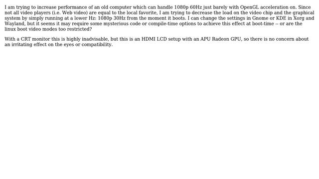 How do I set or change the video refresh rate at boot time and at the linux terminal? смотреть онлайн