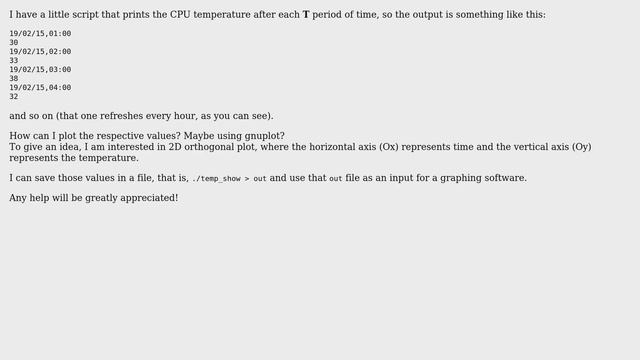 Unix & Linux: Plot values returned by command output смотреть онлайн