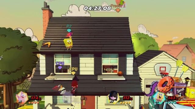 SpongeBob VS Patrick VS Lincoln VS Lucy (EP 1) (Best of 7) (Round 1) (Nickelodeon All Star Brawl) смотреть онлайн