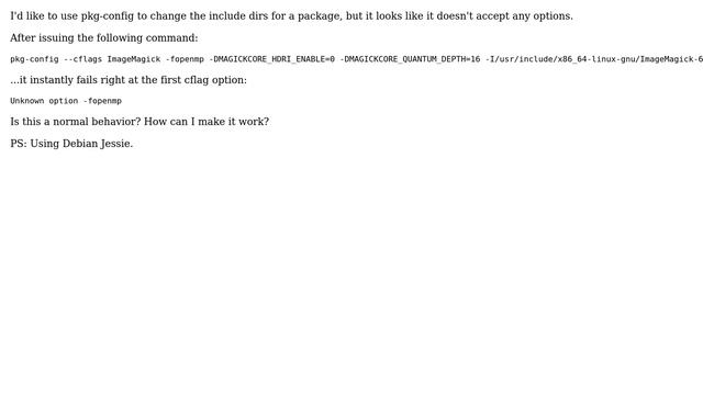 Unix & Linux: pkg-config doesn't recognizing any options for some reason смотреть онлайн