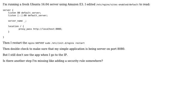 Ubuntu: E3 Ubuntu Steps for Nginx proxy pass a port to port 80 смотреть онлайн