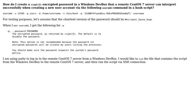 Unix & Linux: Creading a CenttOS 7 compatible encrypted password in Windows смотреть онлайн