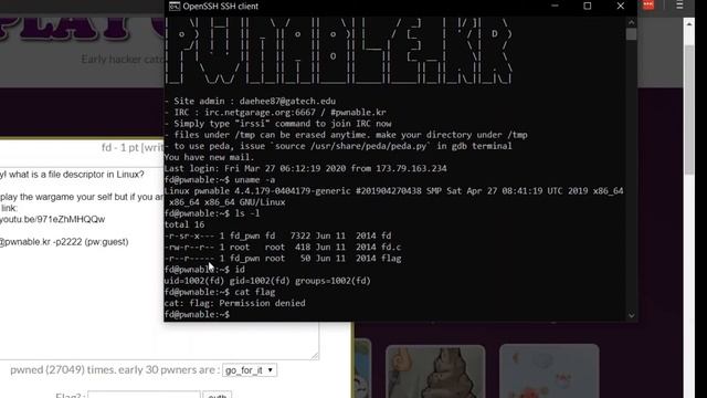 File Descriptors in Linux - pwnable.kr - livello fd смотреть онлайн