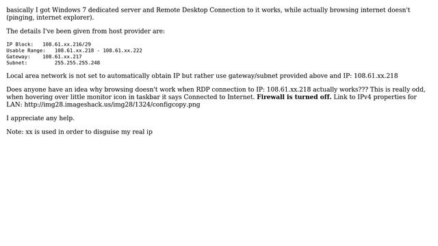 RDP connection works but actual internet browsing not смотреть онлайн