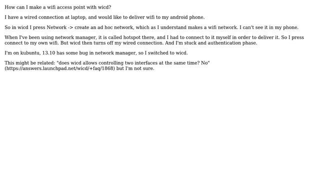 Ubuntu: wifi access point with wicd? смотреть онлайн