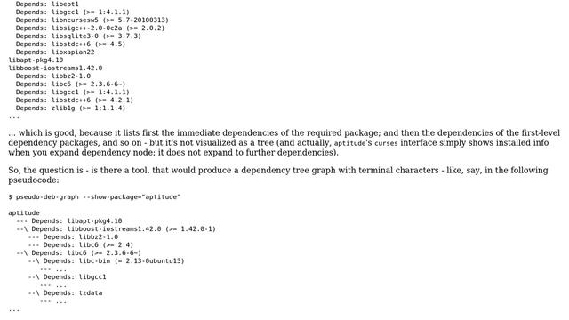 Unix & Linux: Output visual (ASCII) Debian dependency tree to terminal? смотреть онлайн
