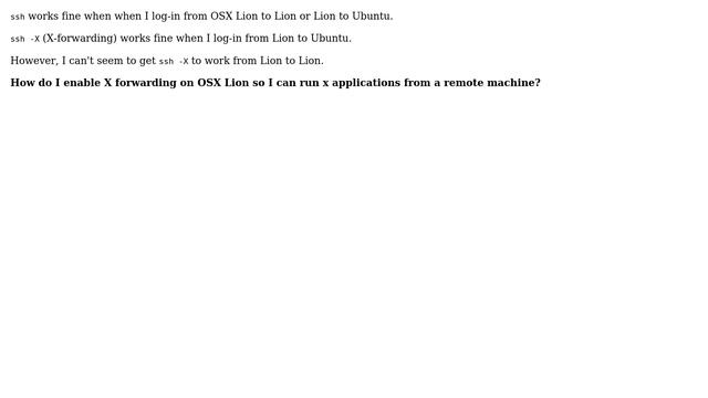 Apple: How do I enable X-forwarding on OSX Lion? смотреть онлайн