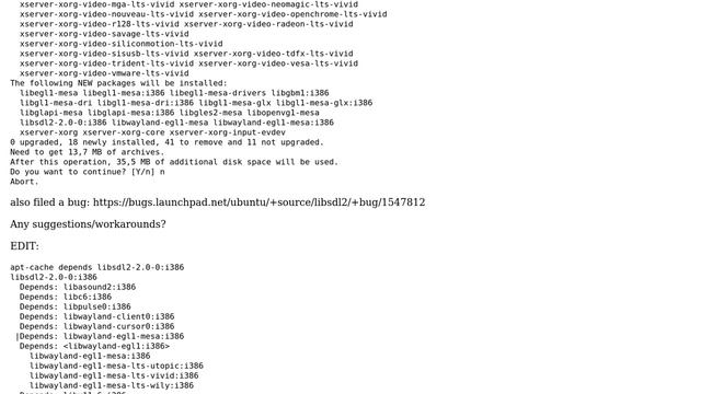 Ubuntu: Ubuntu 14.04.3 libsdl2-2.0-0:i386 wants to downgrade xorg смотреть онлайн
