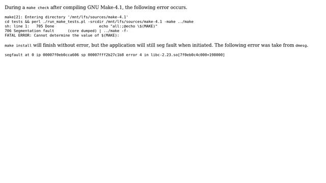 Unix & Linux: GNU Make4.1 Segmentation Fault смотреть онлайн