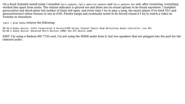 Ubuntu: Audio no longer working after AMD Catalyst install, Xubuntu 12.04 смотреть онлайн