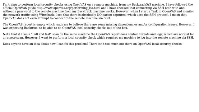 Unix & Linux: Performing local security checks with OpenVAS 5 from Backtrack 5 r3 смотреть онлайн