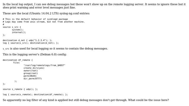 DevOps & SysAdmins: Why does syslog-ng drop debug messages when logging remote? смотреть онлайн