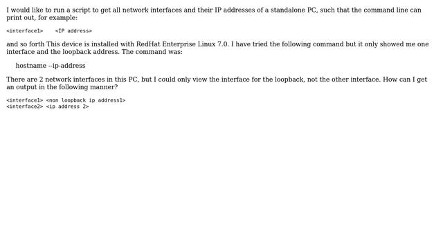 Unix & Linux: Script to print the interfaces and IP addresses смотреть онлайн