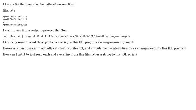 Unix & Linux: Sending a list (text file) of files and pathnames to xargs смотреть онлайн