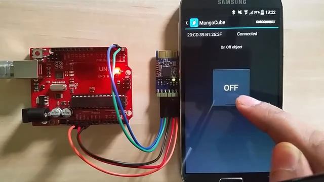 LED Blink test with Android and MangoCube BLE board смотреть онлайн