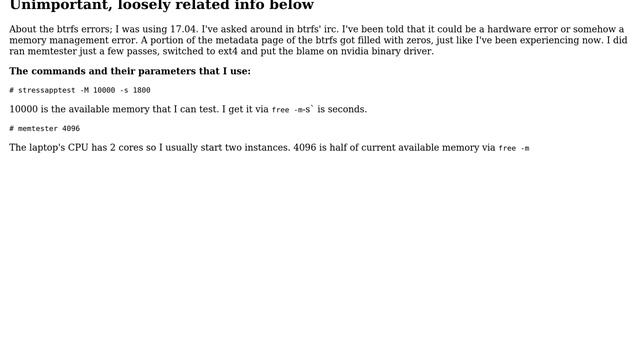 Ubuntu: Memory errors with Ubuntu but not with MemTest86+ смотреть онлайн